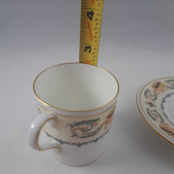 Aynsley Banquet Flat Demitasse Cup Saucer Set Fine Bone China England - Picture 10 of 16